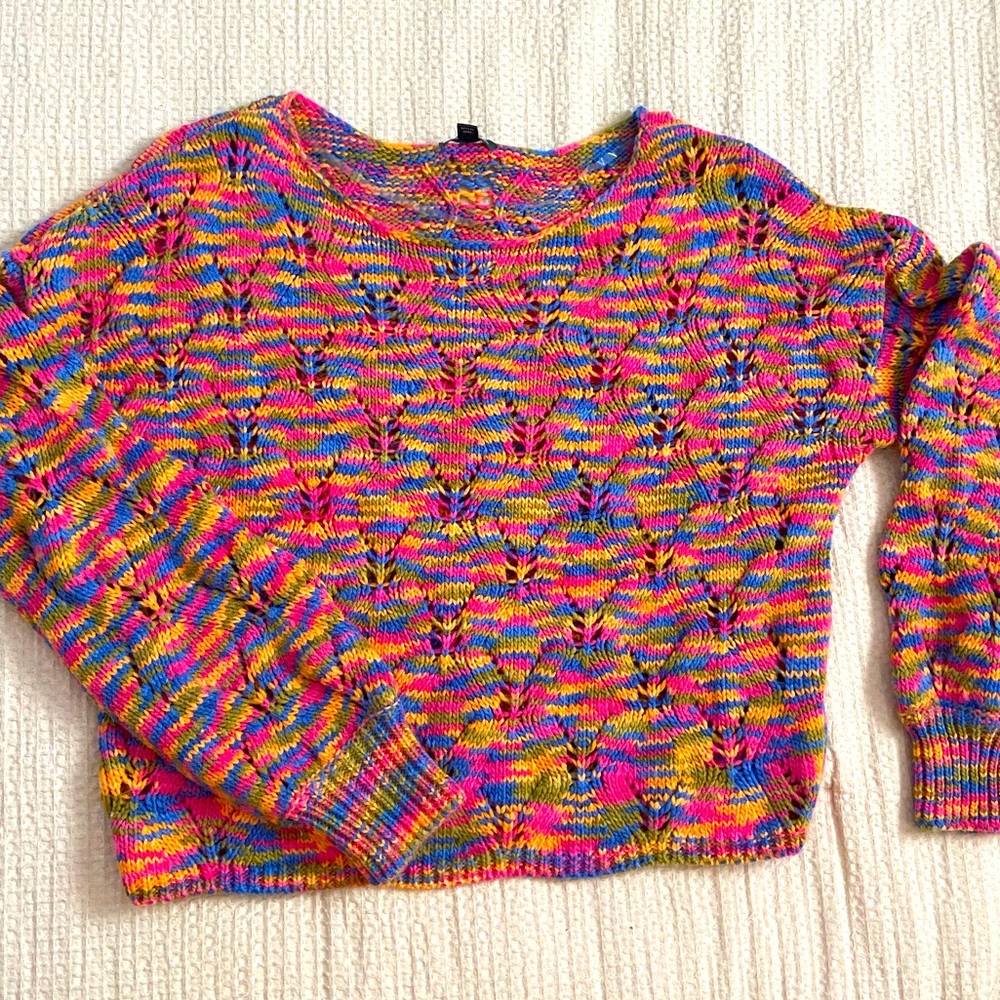 Multicolor Cable Knit Sweater